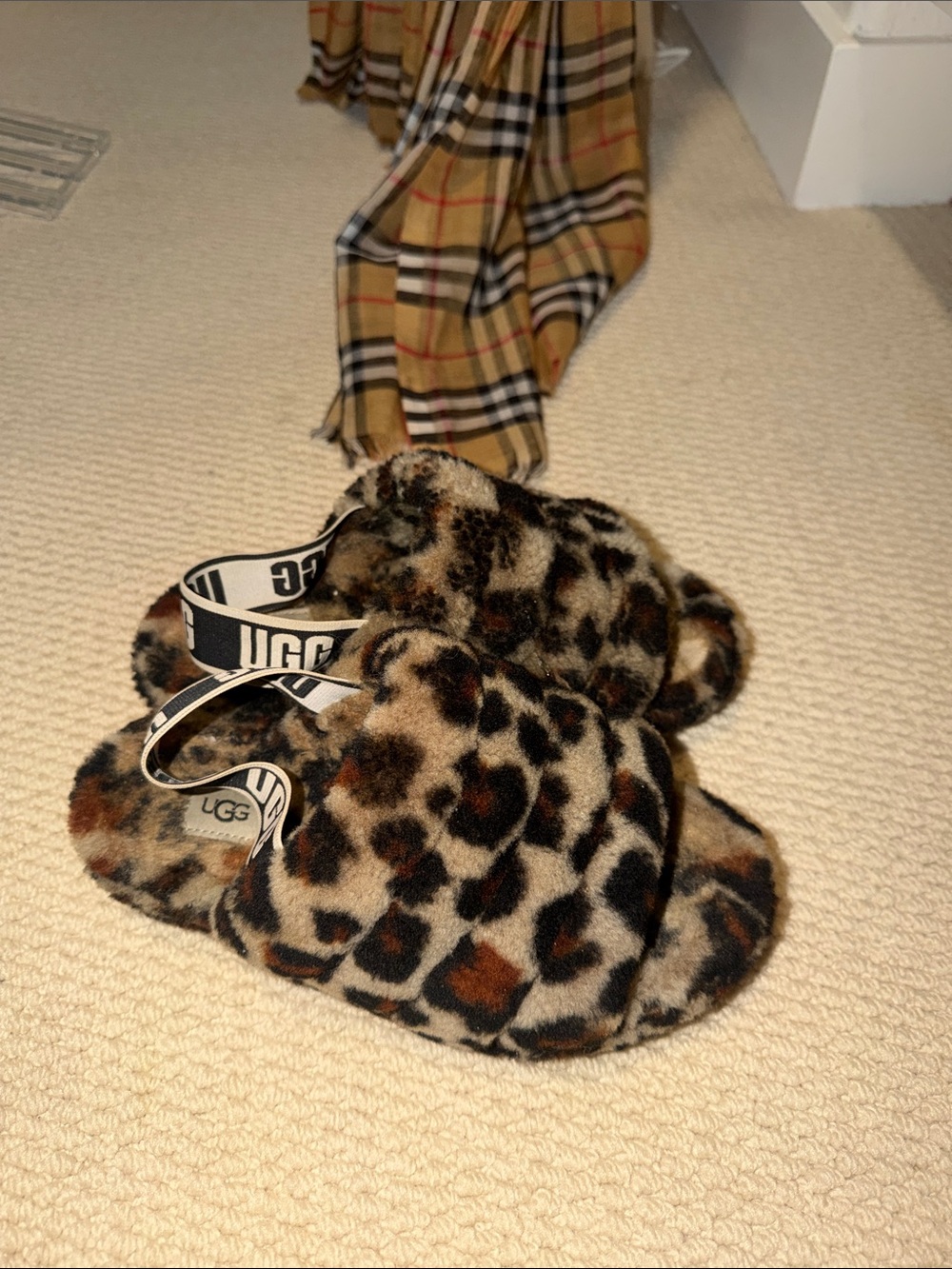 UGG Fluff Yeah Leopard Print Slide Slippers